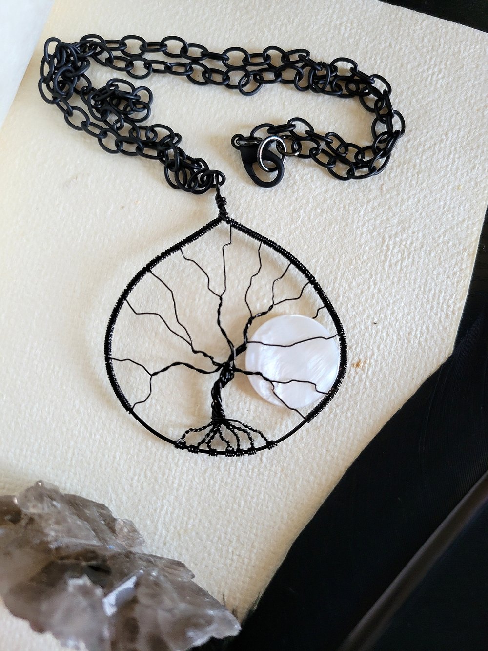 Image of Spooky Tree of Life Pendant With a Rising Moon