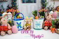 Image 1 of Personalized Easter Bunny Basket with Name | Custom Kids Easter Basket