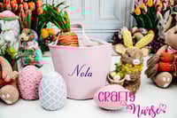 Image 2 of Personalized Easter Bunny Basket with Name | Custom Kids Easter Basket