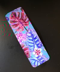 Image 2 of Handmade Tropical and Colorful Magnetic Bookmark, gift, book, blue, pink, journal, planner, reading 