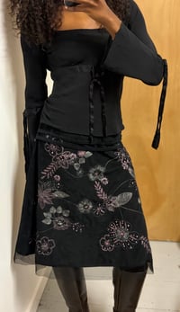 Image 3 of 00s black fairy skirt with sequin and micromesh 