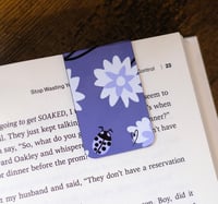 Image 1 of Handmade Blue Magnetic Bookmark, book, reading, gift, ladybug, flower, page, journal, notebook