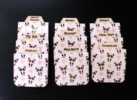 Image 1 of Handmade Magnetic Planner Tabs, journal, panda bears, hearts, pink, dividers, notebook, gift