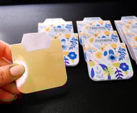 Image 3 of Handmade Magnetic Planner Tabs, journal, dividers, floral, blue, yellow flower, gift, notebook