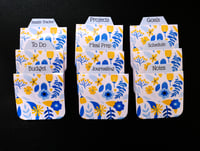 Image 1 of Handmade Magnetic Planner Tabs, journal, dividers, floral, blue, yellow flower, gift, notebook