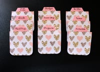 Image 1 of Handmade Magnetic Planner Tabs, journal, notebook, dividers, gift, animal print, hearts