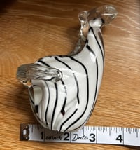 Image 3 of Handblown Glass Zebra Figurine 