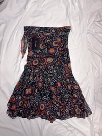 Image 1 of 00s mermaid ruffle midi skirt with o ring 