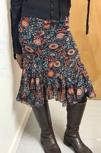 Image 4 of 00s mermaid ruffle midi skirt with o ring 