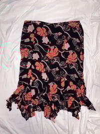 Image 2 of 00s black floral skirt with asymmetrical hem 