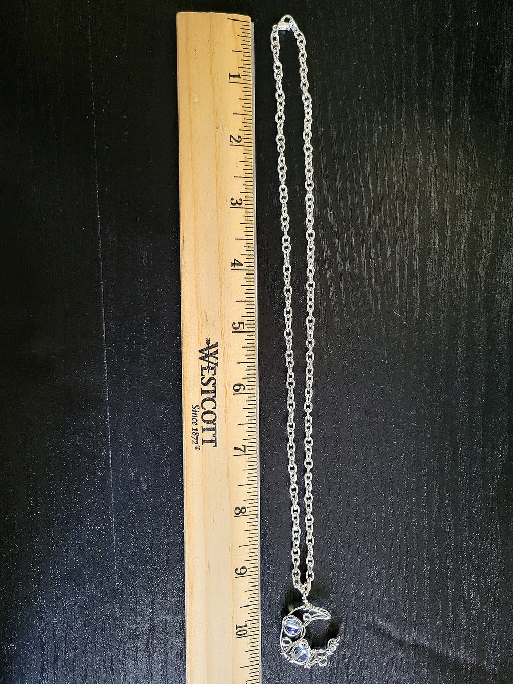 Image of Wire Wrapped Crescent Moon Necklace