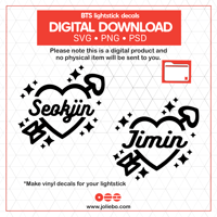 Image 3 of BTS lightstick Heart Decal SVG, PNG, PSD  (Digital Download)