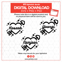 Image 4 of BTS lightstick Heart Decal SVG, PNG, PSD  (Digital Download)