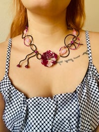 Image 1 of 🥀🖤Femme Fatale Rose Choker🖤🥀 Rose Quartz 