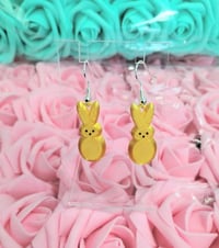 Image 1 of 3D Printed Peeps Bunny Earrings