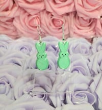 Image 2 of 3D Printed Peeps Bunny Earrings