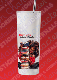 Hot Girls Read Books Tumbler – 20 oz Hot/Cold Aesthetic Stainless Steel Cup