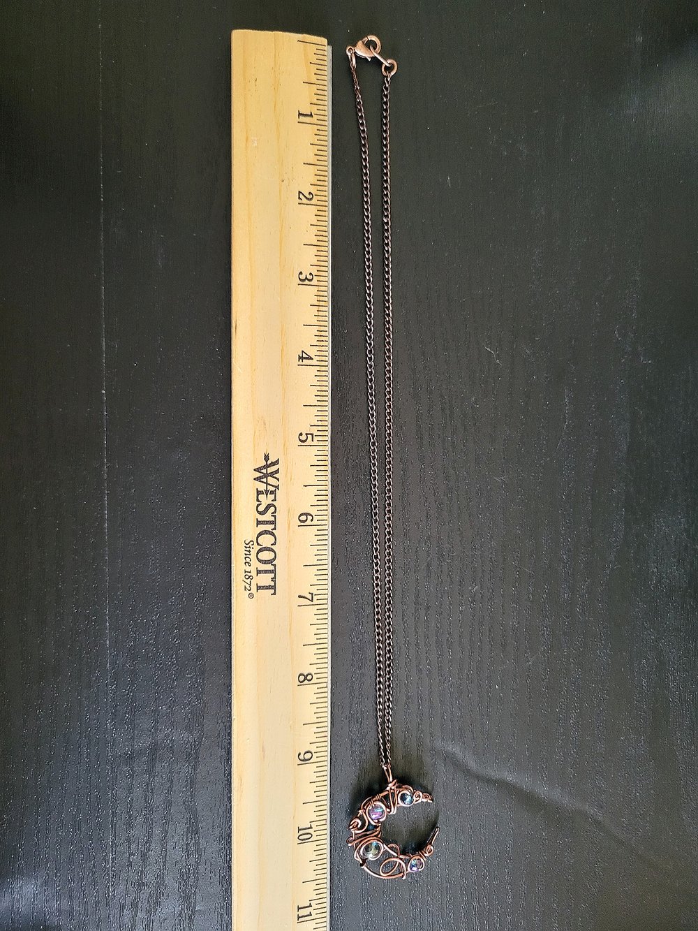 Image of Antique Copper Crescent Moon Pendant