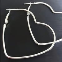 Image 2 of Simple Heart Shaped Hooped Earrings 