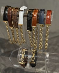 Image 3 of Vintage Leather Brass Chokers 