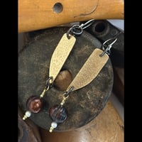 Image 4 of Pearl, Brass, Silver, Earrings 