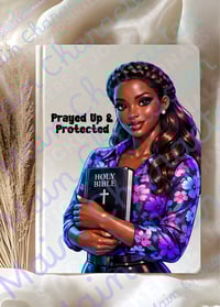 Image 1 of Prayed Up and Protected Journal – Vegan Leather Notebook A5