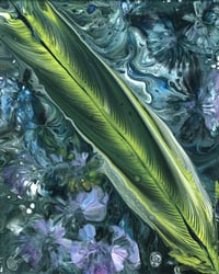Image 1 of Feather With Flowers - Fine Art Print