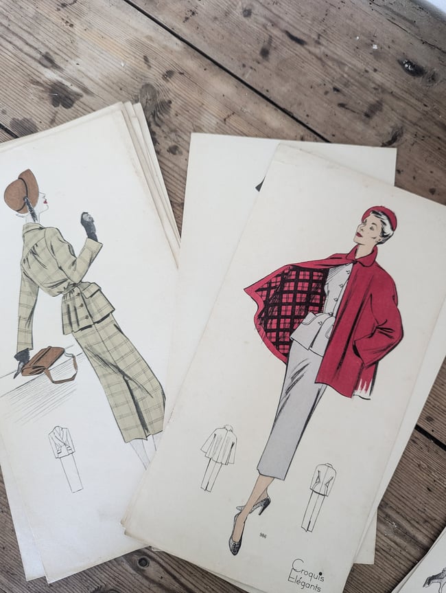 Croquis élégants été 1950. 30 planches Manteaux et tailleurs 