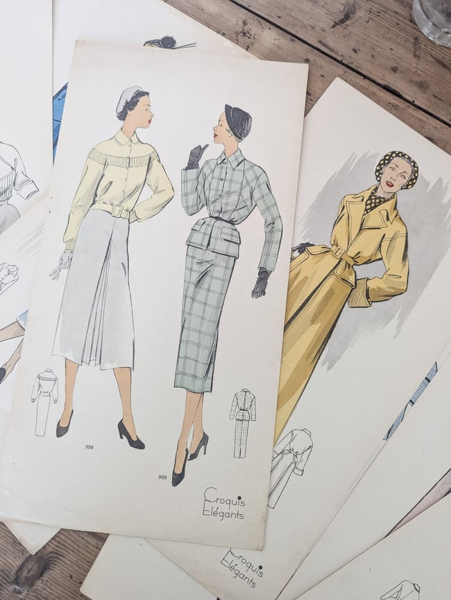 Croquis élégants été 1950. 30 planches Manteaux et tailleurs 