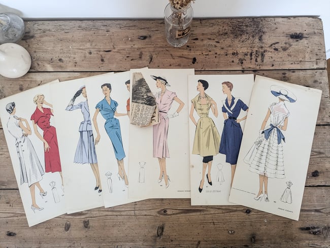 Croquis élégants 29 planches Robes été 1951