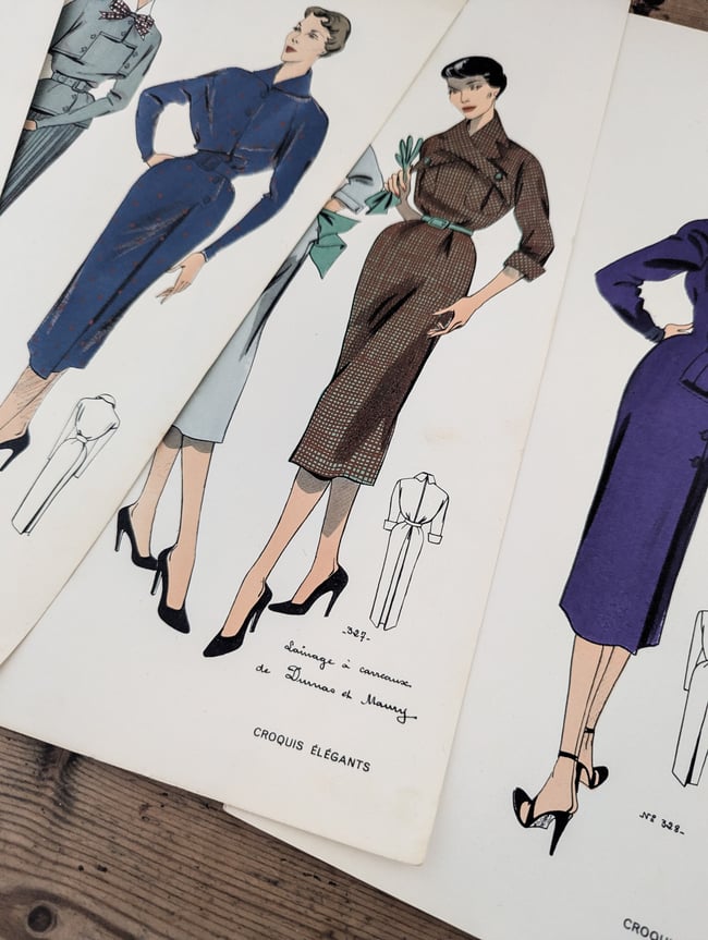 Croquis élégants. 29 planches Robes hiver 1951.