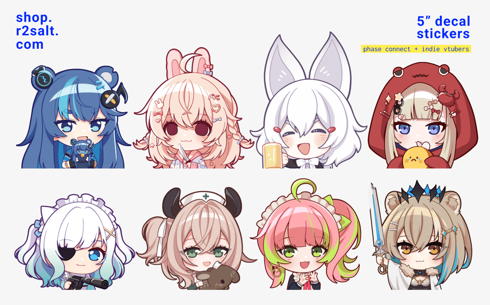 Image of Phase Connect & Indie Vtubers 5" Decal Sticker