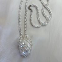 Image 1 of Dream catcher necklace (silver inline beads)