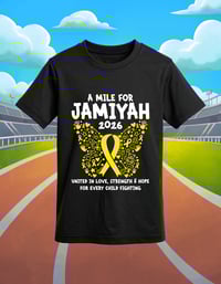 Image 1 of Mile for Jamiyah 2026 – Awareness Tee 💛 Adult Sizes