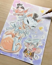 Image 2 of 'Bridgerton Cats 4- Chosen Family' Framed Original Painting