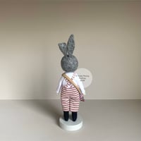 Image 3 of Boston Bunny Art Doll - Red Horizontal Stripes
