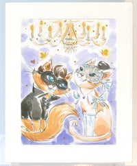 Image 1 of 'Bridgerton Cats 4- At First Sight' Framed Original Painting