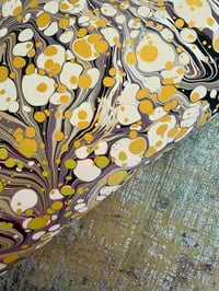 Image 4 of One of a kind hand marbled paper  'Pansy Viola' 