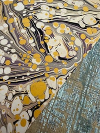 Image 5 of One of a kind hand marbled paper  'Pansy Viola' 