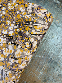 Image 7 of One of a kind hand marbled paper  'Pansy Viola' 