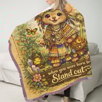 Image 3 of FLORIBEL© the FIELD MOUSE Ultra-Soft Fringed Blanket