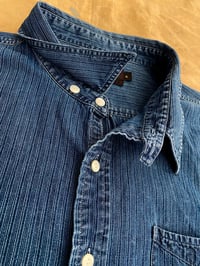 Image 5 of RRL STRIPED INDIGO COTTON WORK-SHIRT