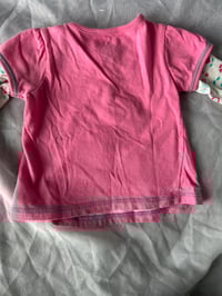 Image 4 of Y2K Cherokee Layered Mock Flower Print Sleeve Shirt with Cat Graphic