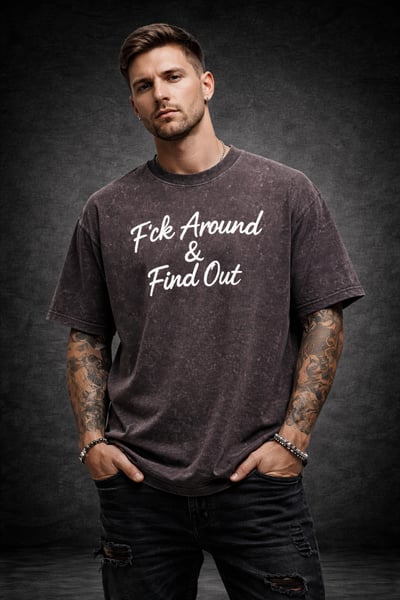 Image of F*ck around & find out washed tee brown 