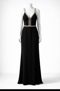 Basix Black Label Crystal Trim Maxi Dress 