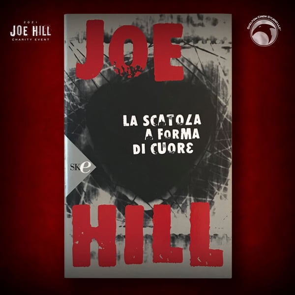 Image of JOE HILL 2026 CHARITY EVENT 91: SIGNED/DOODLED Heart-Shaped Box - Italian DAMAGED