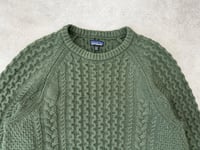 Image 2 of Patagonia Cable Knit Sweater Green Mens Large / XL Womens 