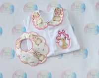 Image 1 of 🐰 Personalised Baby Girl Bunny Outfit & Bib Set 💗