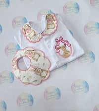 Image 2 of 🐰 Personalised Baby Girl Bunny Outfit & Bib Set 💗