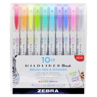 Image 1 of Zebra Mildliner Brush & Fine Tip (set of 10)